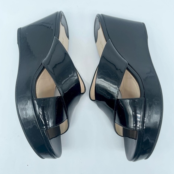 Prada Black Patent Leather Wedges - Picture 3 of 9
